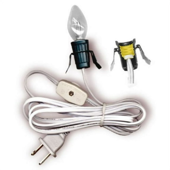 National Artcraft® 6' Lamp Cord Set Kit with Clip-In Style Socket (Pkg/10)