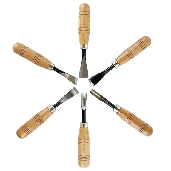 National Artcraft 6-Piece Heavy-Duty Wood Carvers Tool Set with Carbon Steel Blades