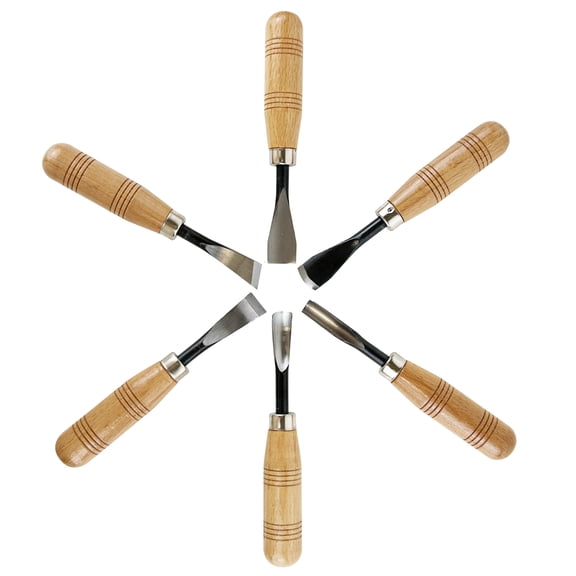 National Artcraft 6-Piece Heavy-Duty Wood Carvers Tool Set with Carbon Steel Blades