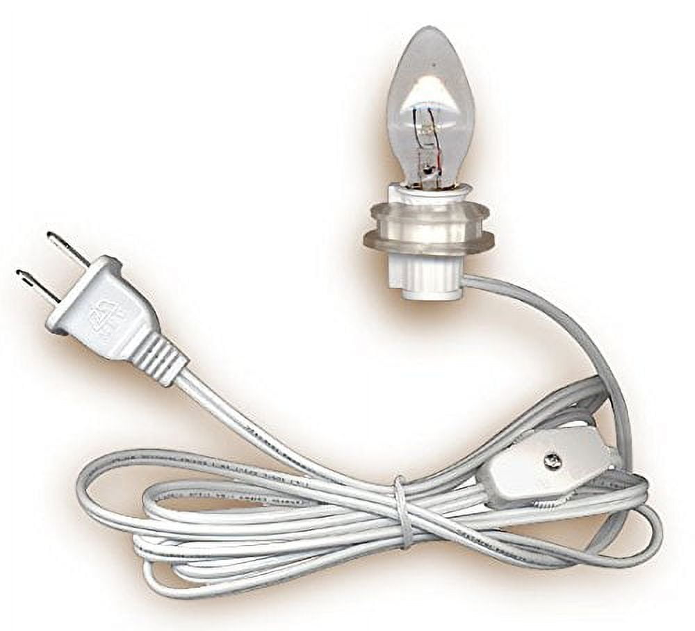National Artcraft 6' White Lamp Cord with Push-In Socket, Rotary Switch ...