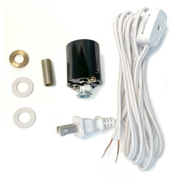 National Artcraft® 6' White Lighting Kit with Standard Edison Socket (Pkg/2)