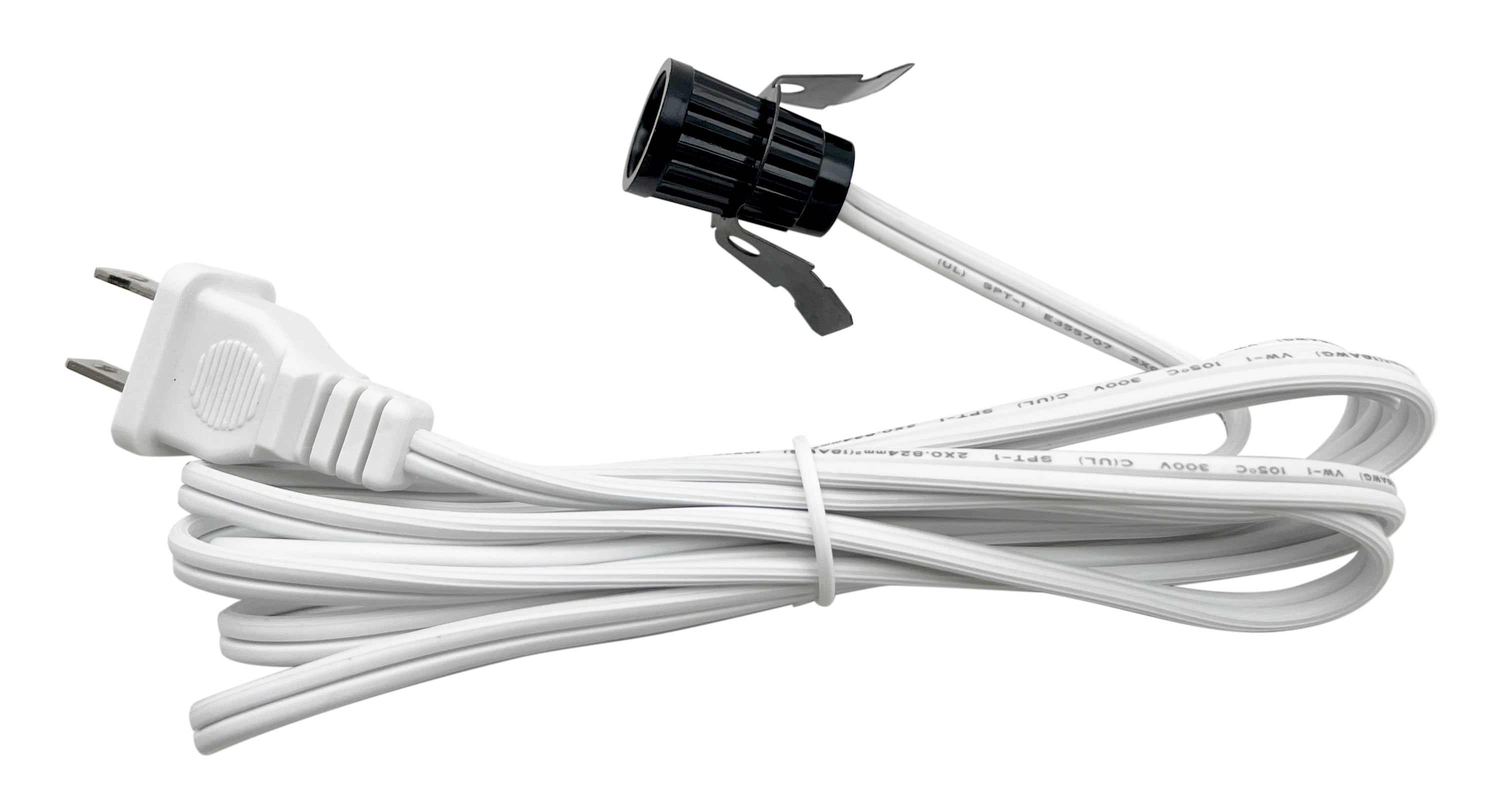 National Artcraft® 6' White Lamp Cord with Clip-In Candelabra Socket ...