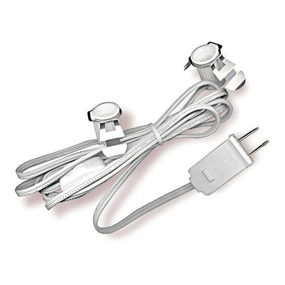 National Artcraft® 7' White Replacement Cord Light with Two Clip-In Sockets for Christmas Village, Halloween (Pkg/5)