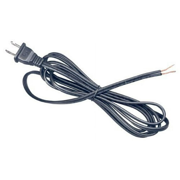 National Artcraft® 8' Black Lamp Cord with Molded Plug And Stripped Ends (Pkg/2)