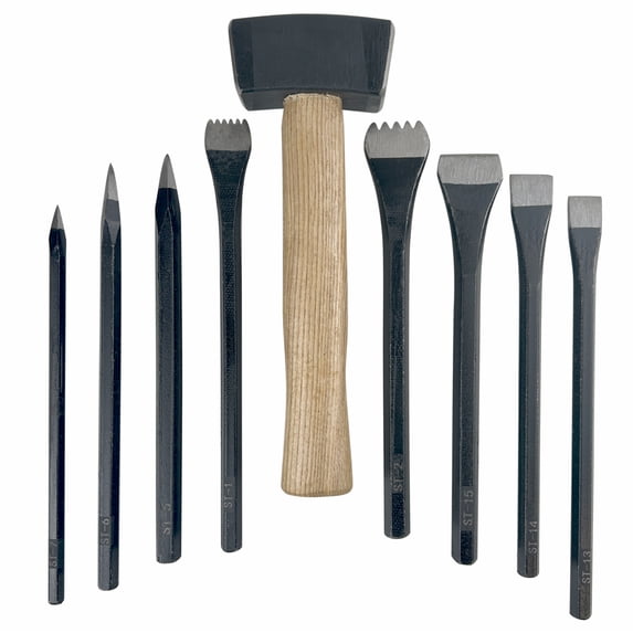 National Artcraft 9-Piece Stone Carving Set with Roll-Up Canvas Storage Pouch