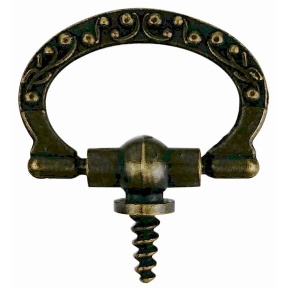 National Artcraft 7/8" x 1" Antique Brass Ring-Style Screw-In Picture Frame Hanger (Pkg/12)