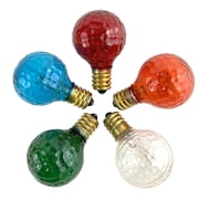 National Artcraft Blinking 7 Watt Incandescent Golf Ball Light Bulbs with Dimpled Surface - Five 5 Assorted Transparent Colors - Pkg/10