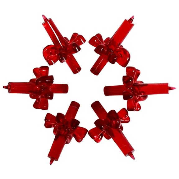 National Artcraft Candle Shape Red Ceramic Christmas Decorative Accent Ornaments, 90 Count (1.12")