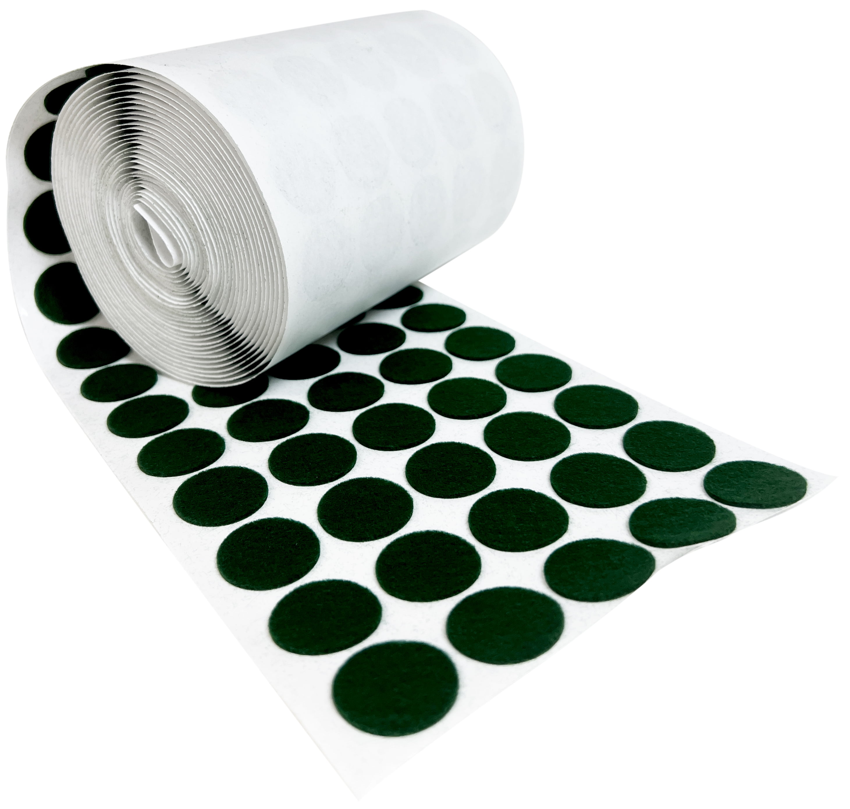 National Artcraft Dark Green 1" Round Felt Pads with Adhesive Backs - 1000/Roll (1 Roll)