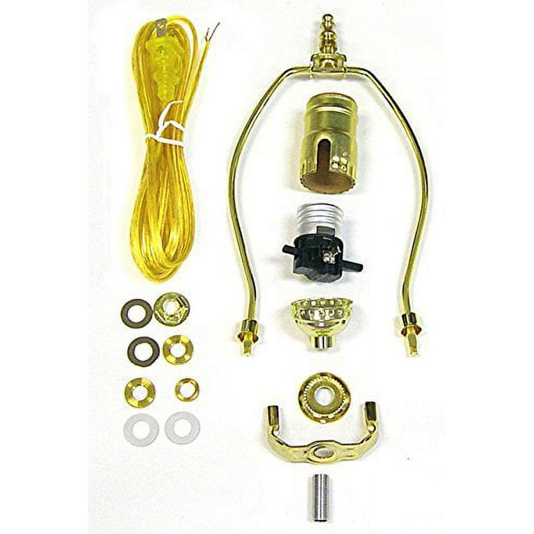 National Artcraft Easy Lamp Making Kit With Shade Harp, Straight Pipe, Cord  And Socket Has The Parts For Creating A New Lamp Or Repairing An Old One.  (Pkg/4) 
