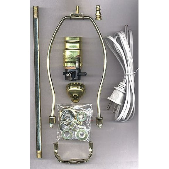 National Artcraft Easy Lamp Making Kit With Shade Harp, Straight Pipe, Cord And Socket For Creating Or Repairing a Lamp.