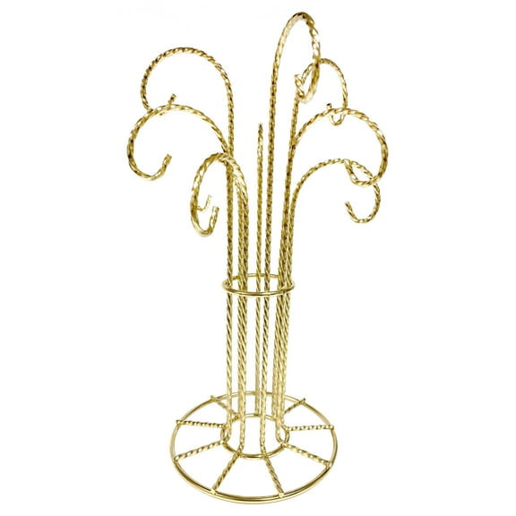 National Artcraft® Gold-Finish Twisted-Wire Ornament Display Stand with 9 Hooks (Pkg/2)
