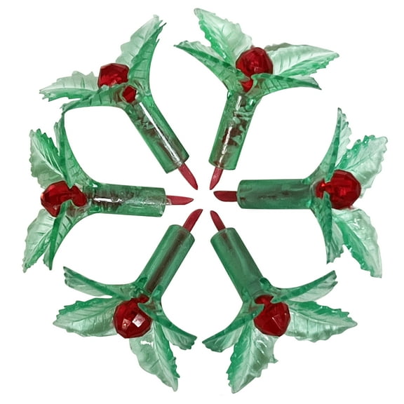 National Artcraft® Green and Red Holly Lights for Ceramic Trees (50/pack)