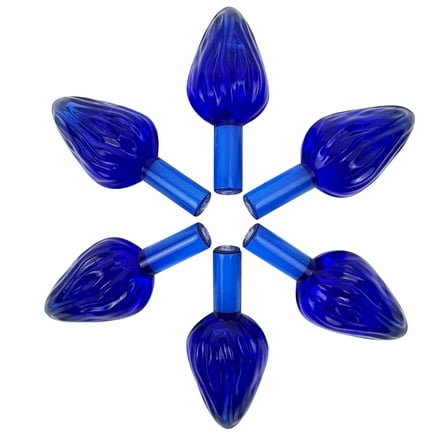 National Artcraft® LARGE BLUE Twist-Style Ceramic Christmas Tree Lights - 25/pack