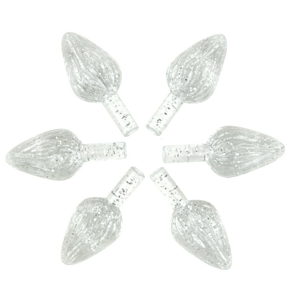 National Artcraft® LARGE CRYSTAL CLEAR GLITTER Twist-Style Ceramic Christmas Tree Lights - 25/pack