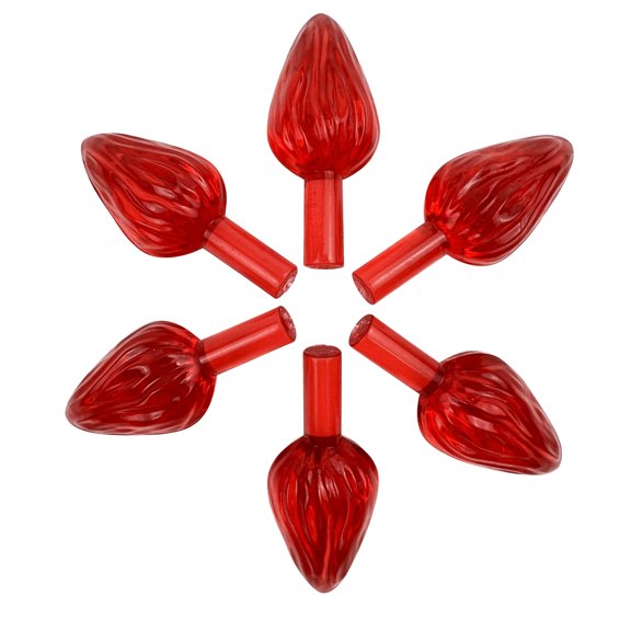 National Artcraft LARGE Twist-Style Ceramic Tree Light Ornaments - 25/pack (Red)