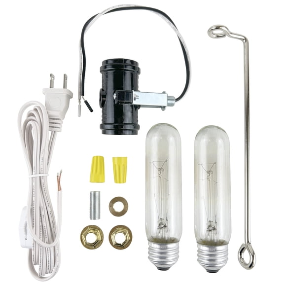 National Artcraft 14 Inch Tall Light Kit for Ceramic Christmas Trees with Double Socket, (2) 25 Watt Tube Bulbs and Mounting Hardware