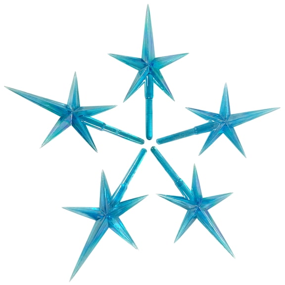 National Artcraft® MEDIUM Modern Star for Ceramic Christmas Trees - Aurora-Iridescent Aqua (Pkg/5)