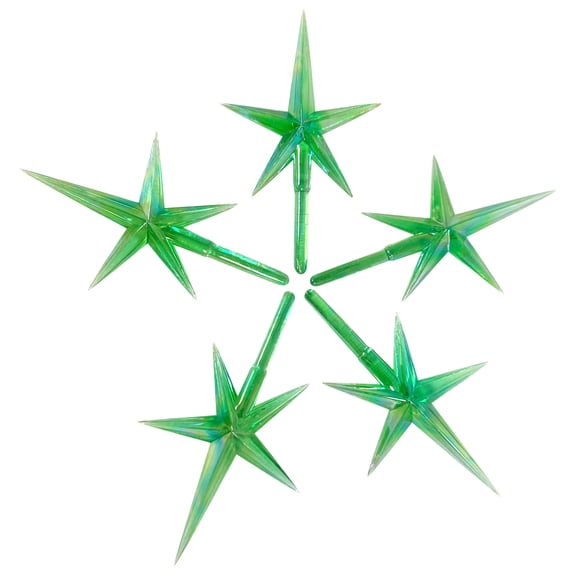 National Artcraft Aurora MEDIUM Modern Iridescent Star for Ceramic Christmas Trees - Iridescent Finish | Ceramic Tree Topper - (Pkg/5) (Green)
