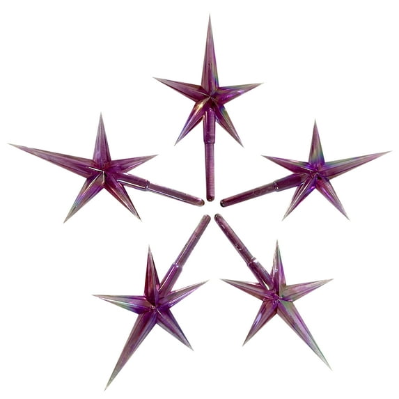 National Artcraft Aurora MEDIUM Modern Iridescent Star for Ceramic Christmas Trees - Iridescent Finish | Ceramic Tree Topper - (Pkg/5) (Purple)