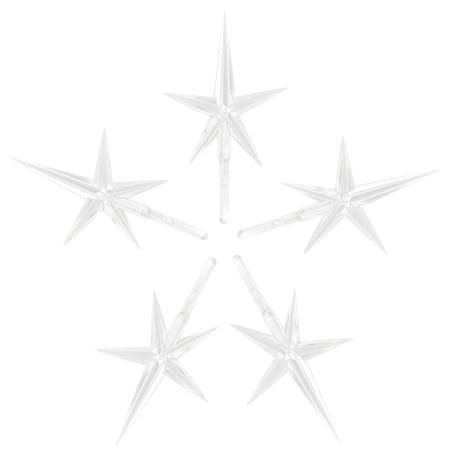 National Artcraft® MEDIUM Modern Star for Ceramic Christmas Trees - CRYSTAL CLEAR (5 Pcs)