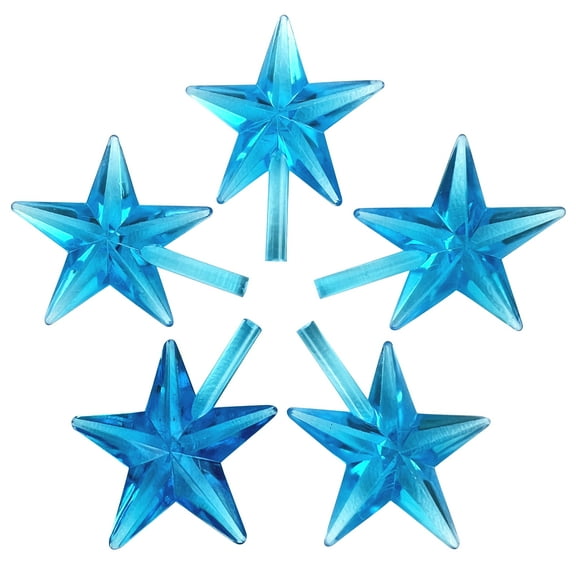 National Artcraft® MEDIUM Traditional Star for Ceramic Christmas Trees - AQUA (Pkg/5)