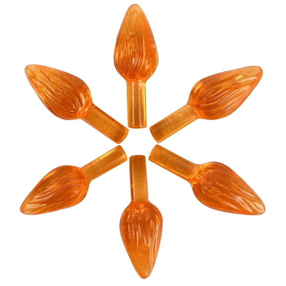 National Artcraft MEDIUM Twist-Style Ceramic Christmas Tree Light Ornaments - ORANGE (100/pack)