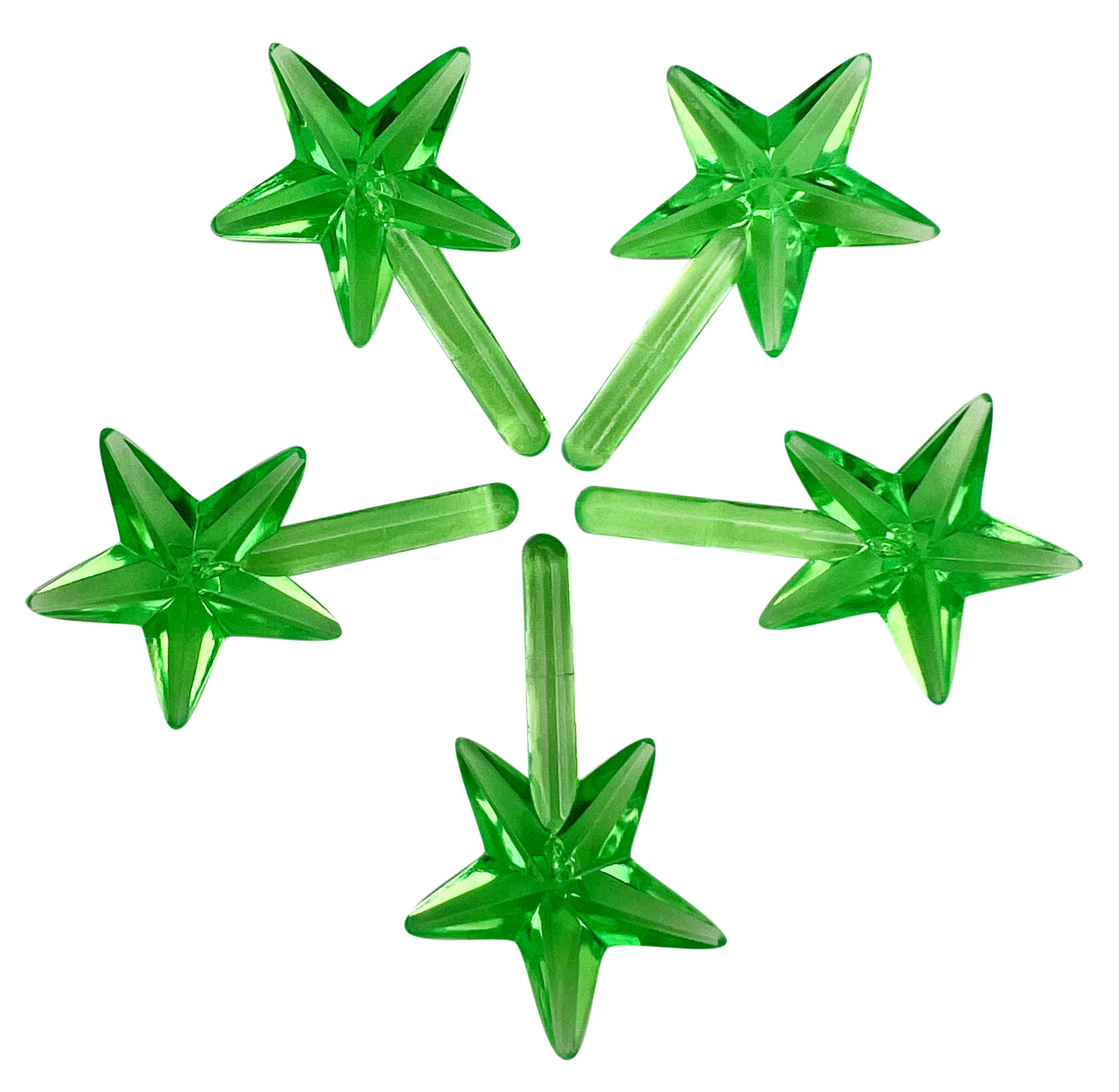 National Artcraft SMALL Traditional Star for Ceramic Christmas Trees - GREEN (Pkg/5)