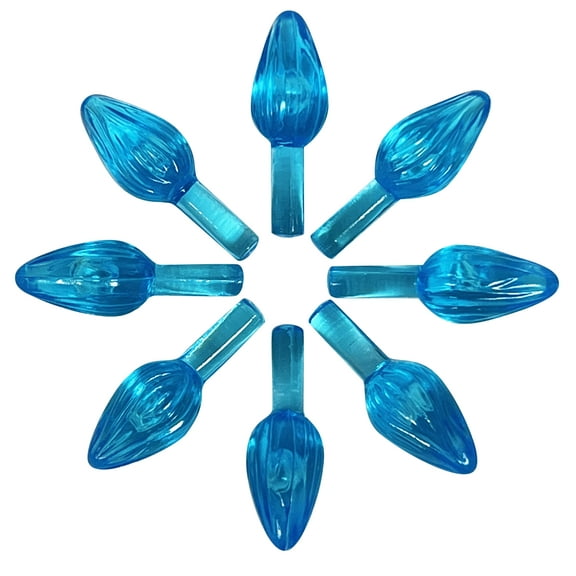 National Artcraft® SMALL Twist-Style Ceramic Christmas Tree Lights - AQUA (144 Pcs)