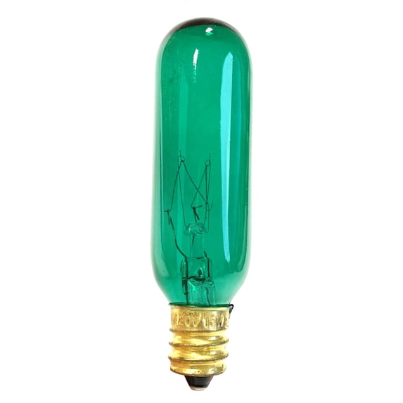 National Artcraft Transparent Green Tubular Light Bulb Is 15 Watts