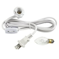 National Artcraft® White 6' Lamp Cord Set with Candelabra Socket and C7 Bulb (Pkg/1)