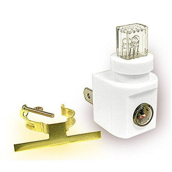 National Artcraft® White Light Sensitive LED Night Light Module Kit with Brass Screw-On Shade Mount (Pkg/10)
