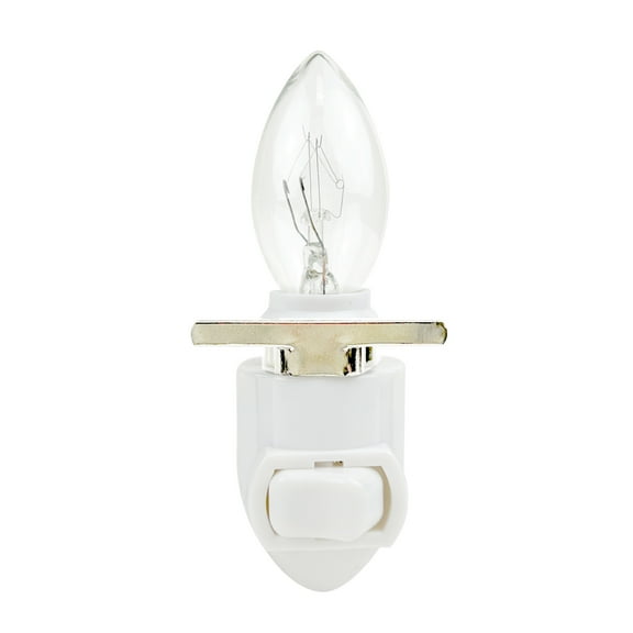 National Artcraft White Night Light Kit with 4 Watt Incandescent Bulb and Shade Mount Clip - UL Listed - for Hallway, Bathroom, Bedroom or Nursery (Pkg/1)