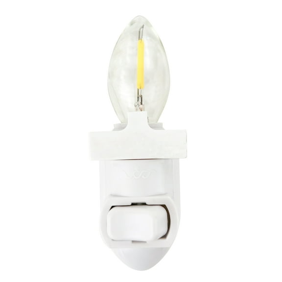 National Artcraft White Plug-In Night Light Base with Manual On/Off Switch, Clip and 0.9 Watt LED Bulb - Make Your Own Shade - (2/Pack)