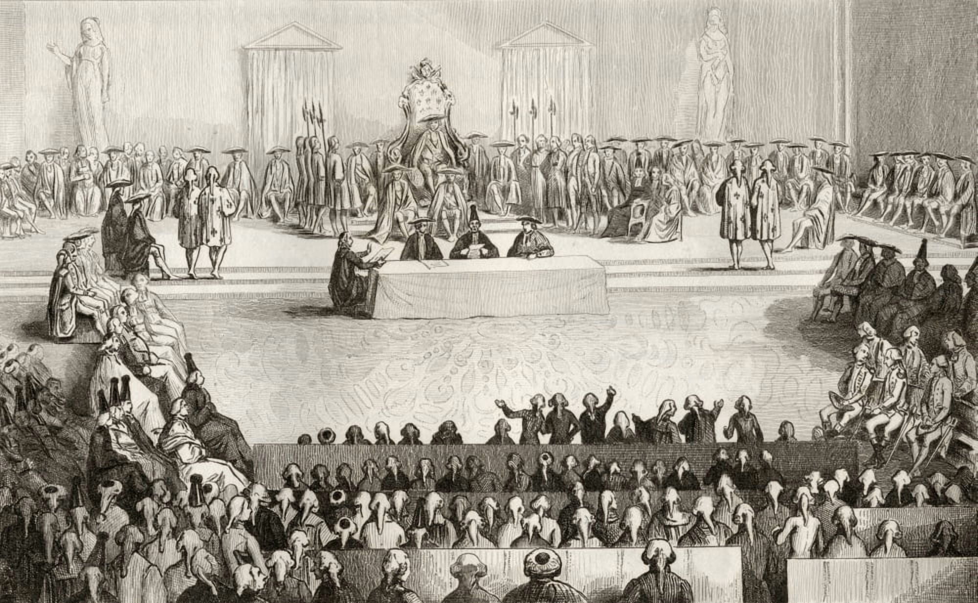 The National Assembly During The Reign Of Louis Xvi 1754 To 1793 From Histoire De France By Colart Published Circa 1840 Canvas Art - Ken Welsh Design Pics (18 x 11)