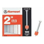 Ramset Fastening Pin 00780 - 2 In. Steel Knurled, Zinc Plated - 100 Pack