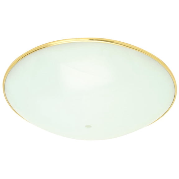 National Brand Alternative 2489654 Bent Ceiling Fixture Replacement Glass, White with Brass Trim, 13 in., 4Per Box -