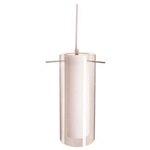 National Brand Alternative 2490867 1-Light LED Pendant White/Clear Glass Brushed Nickel Color/Finish Family