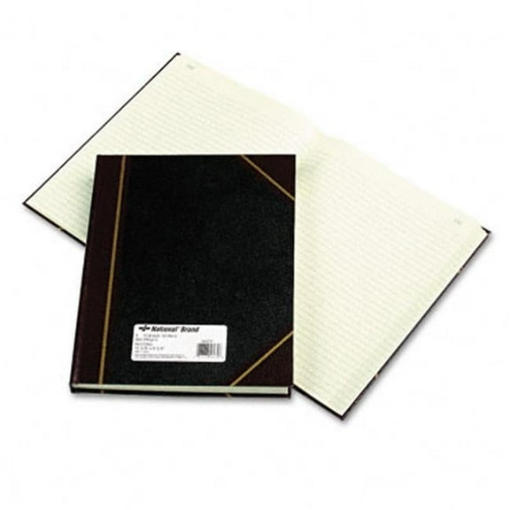 National Brand  Texhide Accounting Book- Black/Burgundy- 300 Green Pages- 10 3/8 x 8 3/8