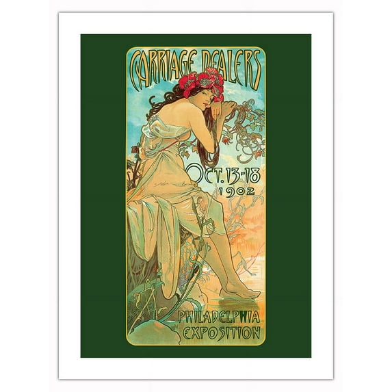 National Carriage Dealers Exposition - Philadelphia, Oct. 13-18 1902 - Vintage Exhibition Poster by Alphonse Mucha - Bamboo Fine Art 290gsm Paper Print (Unframed) 18x24in