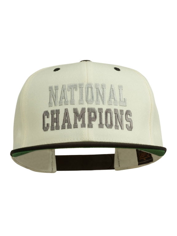 National Champions Embroidered Snapback Cap - Natural Black OSFM