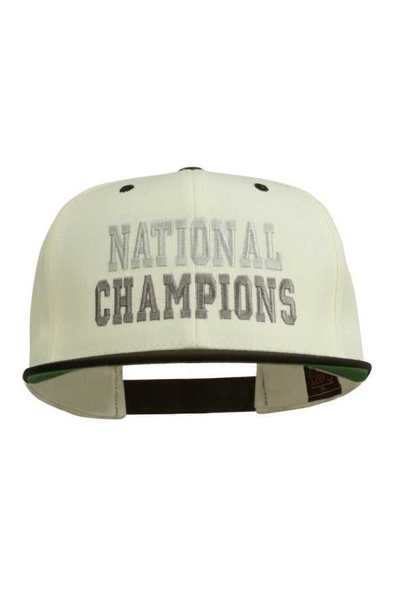 National Champions Embroidered Snapback Cap - Natural Black OSFM