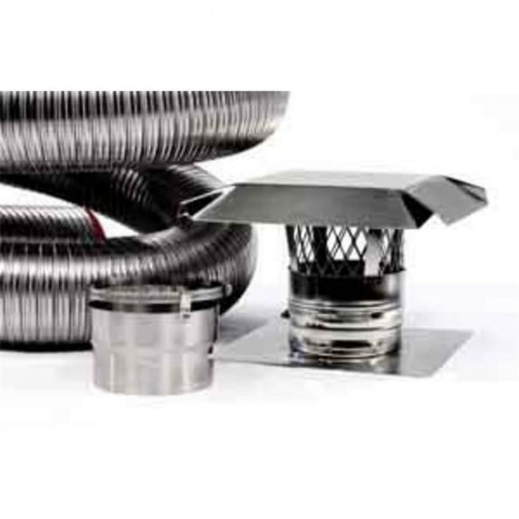 National Chimney CB615BK 6 in. ID x 15 ft. M-Flex 316 Stainless Steel Chimney Flex Liner Kit