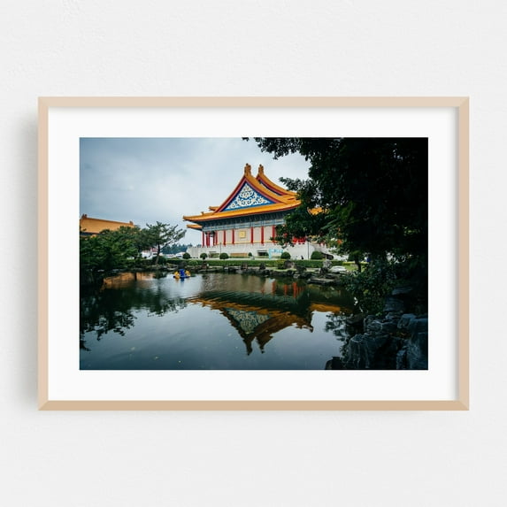 The National Concert Hall 02 - Taipei Taiwan Photography Architecture Scenic Travel Poster Water Landscape Botanical Oak Framed Wall Art Print 5 x 7 inches
