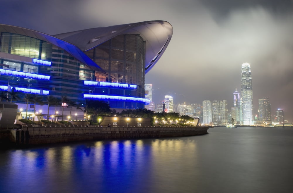 National Convention Center At Night Long Exposure Canvas Art - Elena Roman Durante Design Pics (38 x 24)