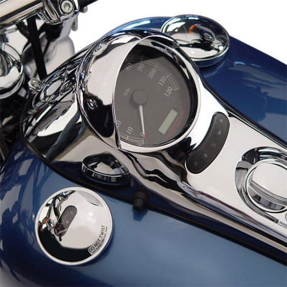 National Cycle Chrome Speedometer Cowl for Harley-Davidson Tank Console Speedometers - Glare Stopper, Cast Metal (N7840)