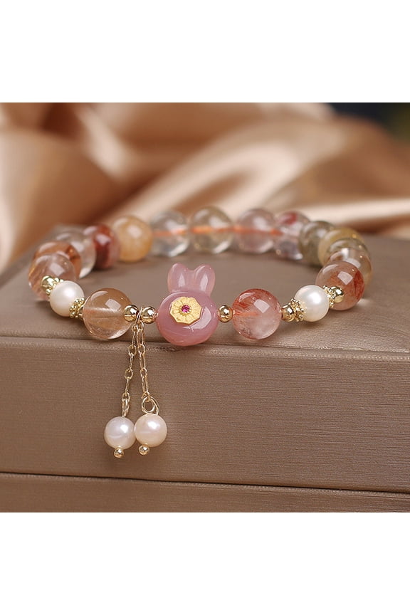 National Fashion Ancient Style Colorful Hair Crystal Rabbit Bracelet For Women