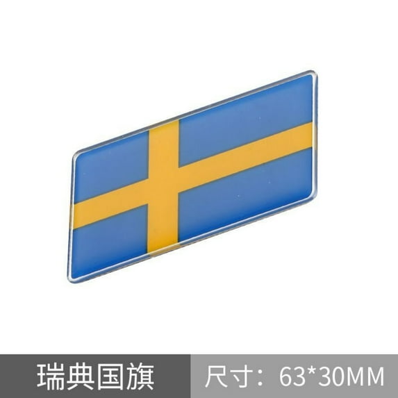 National Flag Car Sticker Metal Crystal Tail Emblem Auto Exterior Decoration for Trunk or Rear Badge for Universal Vehicles