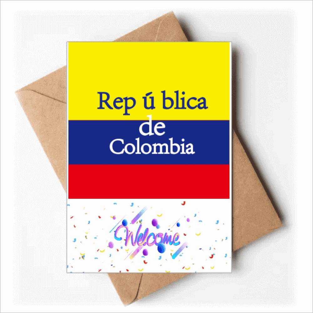 National Flag Colombia English Country Back Greeting Cards