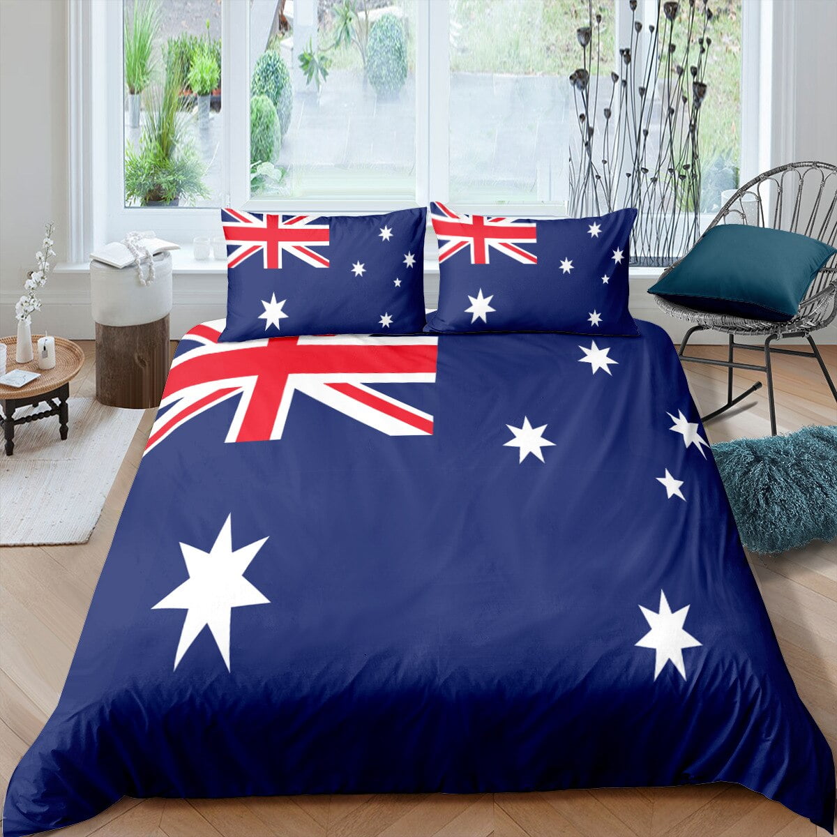 National Flag Duvet Cover Set United States Flag Stars Bedding Set